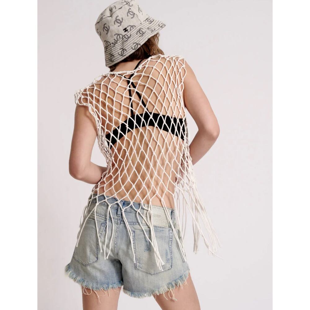 [One Teaspoon] White Net Blouse - Size M/L NWT - Picture 4 of 9